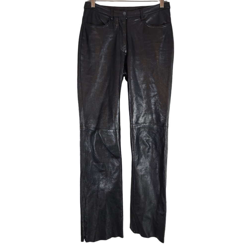 Vintage BEBE Leather Straight Leg Pants Size 4